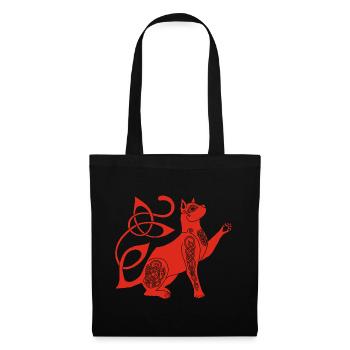 Chat rouge celte - Sac en tissu - noir - Devant