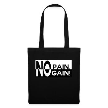 No pain, no gain - Stoffbeutel - Schwarz - Vorne