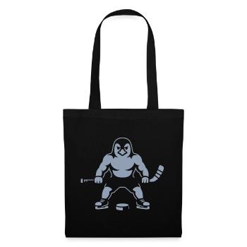 Hockey Penguin Silhouette Minimalist Strong - Tote Bag - black - Front