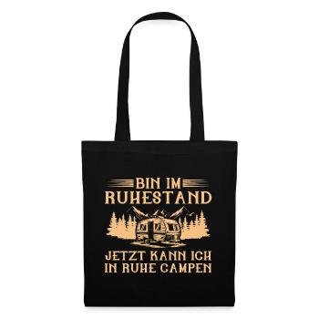 Bin im Ruhestand - Wohnwagen Camping Rentner - Stoffbeutel - Schwarz - Vorne