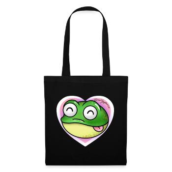 Frosch - Stoffbeutel - Schwarz - Vorne