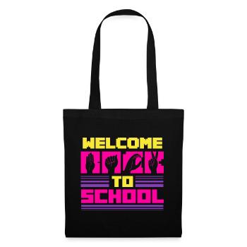 ASL Dolmetscher Gebärdensprache Welcome To School - Stoffbeutel - Schwarz - Vorne