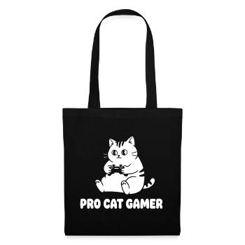 Pro Katze Gamer - Stoffbeutel - Schwarz - Vorne