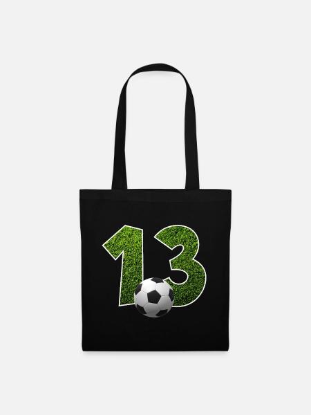 NR. 13 NUMMER 13 FUßBALL 13. GEBURTSTAG - Stoffbeutel - Schwarz