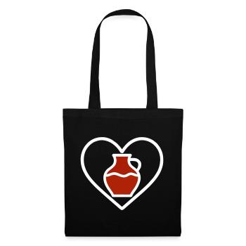 Pottery Heart Ceramic Vase Clay Art Craft - Tote Bag - black - Front