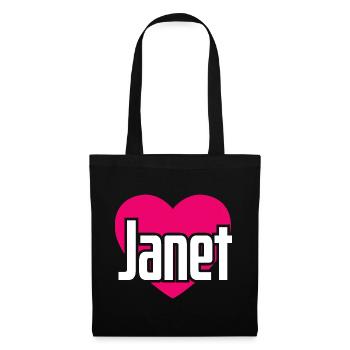 J’aime Janet Pink Heart J’aime Janet - Sac en tissu - noir - Devant