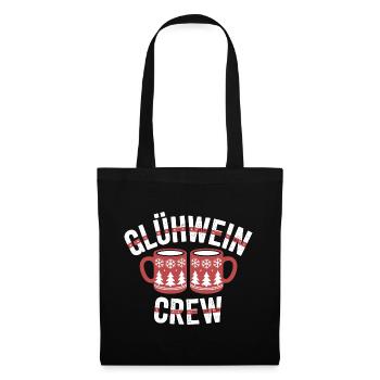 Glühwein Crew Frohe Weihnachten Weihnachtsmarkt - Stoffbeutel - Schwarz - Vorne