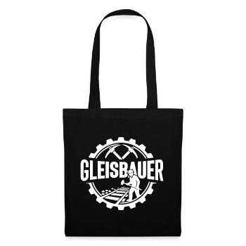 Gleisbauer Baustelle Eisenbahn - Stoffbeutel - Schwarz - Vorne