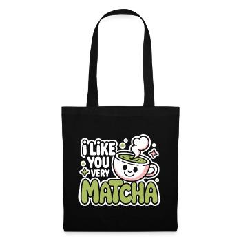 Thé matcha dit thé vert comme toi, très matcha - Sac en tissu - noir - Devant