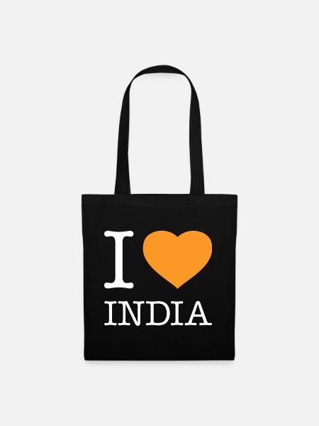 I love India Indien - Stoffbeutel - Schwarz
