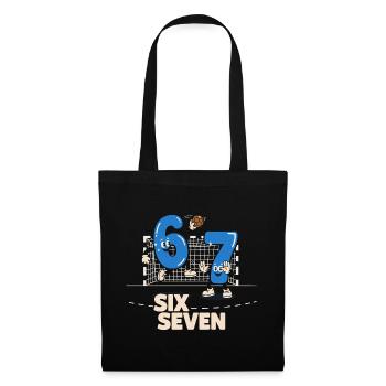 67 Six Seven meme Handball - Cadeau drôle - Sac en tissu - noir - Devant