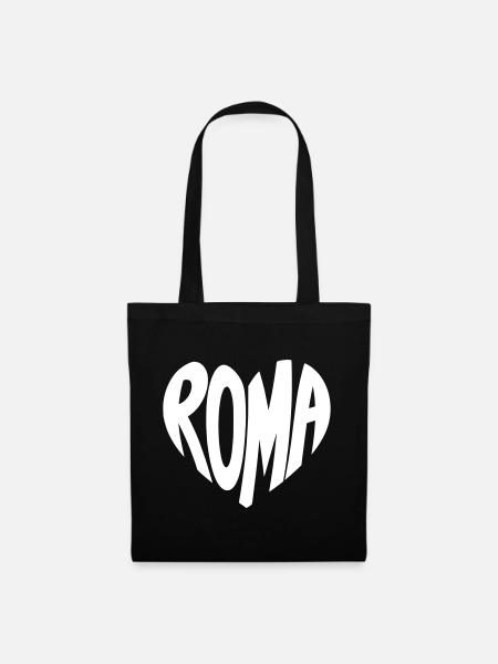 Roma Herzlogo Retro-Stil - Stoffbeutel - Schwarz