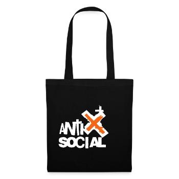 Logo d’art de rue antisocial - Sac en tissu - noir - Devant