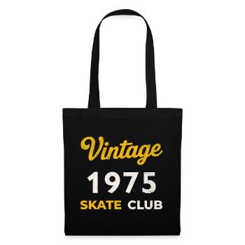 Vintage 1975 Skate Club Retro Geburtsjahr Geschenk - Stoffbeutel - Schwarz - Vorne