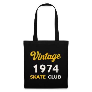 Année de naissance rétro vintage du Skate Club 1974 - Sac en tissu - noir - Devant