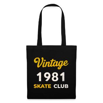 Vintage 1981 Skate Club Retro Birth Year - Tote Bag - black - Front