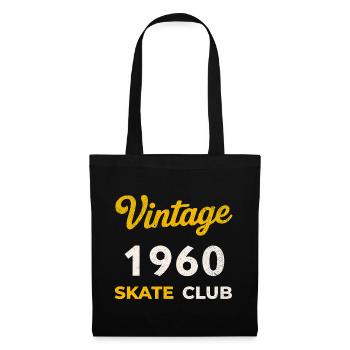 Vintage 1960 Skate Club Retro Geburtsjahr Geschenk - Stoffbeutel - Schwarz - Vorne