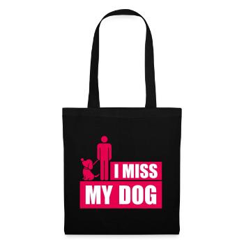 Mon chien Dog Amamant Dog Love Logo de blague - Sac en tissu - noir - Devant