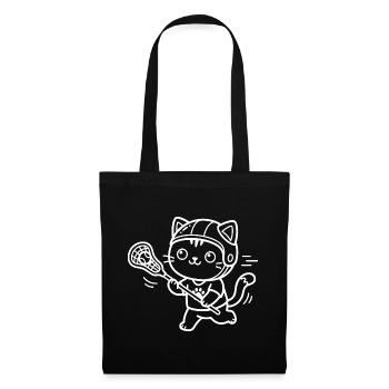 Lacrosse Kawaii Cat - Tote Bag - black - Front