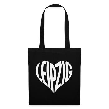 Leipzig Heart Typo - Tote Bag - black - Front