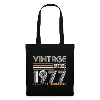 1977 Vintage Vintage Rétro Cadeau d’anniversaire - Sac en tissu - noir - Devant