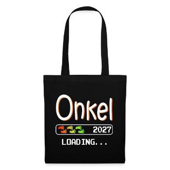 Werdender Onkel 2027 loading ich werde Onkel - Stoffbeutel - Schwarz - Vorne