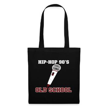 Hip Hop 90er Old School DJ Vinyl - Stoffbeutel - Schwarz - Vorne