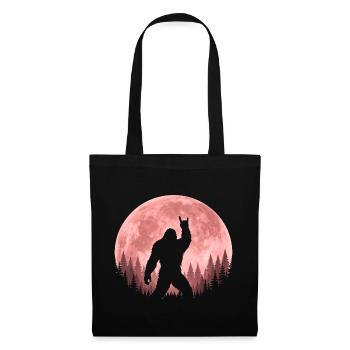 Bigfoot Rock On Sign Sasquatch Yeti Moon - Tote Bag - black - Front