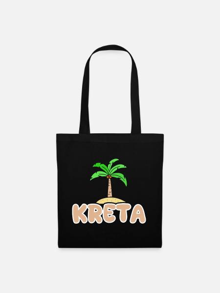Kreta als Urlaub - Stoffbeutel - Schwarz