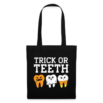 Trick oder Teeth Halloween-T-Shirt - Stoffbeutel - Schwarz - Vorne