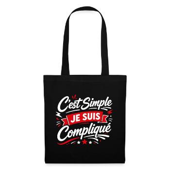 C est Simple Je Suis Compliqué - Sac en tissu - noir - Devant