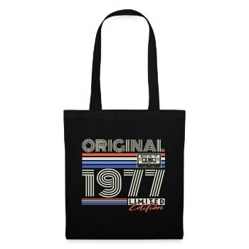 1977 Cadeau d’anniversaire rétro vintage Born - Sac en tissu - noir - Devant