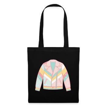 Veste arc pastel diagonale - Sac en tissu - noir - Devant