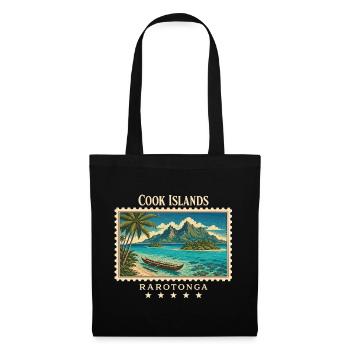 Marque de voyage vintage Rarotonga des Îles Cook - Sac en tissu - noir - Devant