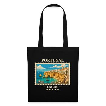 Portugal Lagos Vintage Reisemarke - Stoffbeutel - Schwarz - Vorne