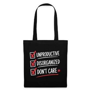 Liste de plaisir improductif, désorganisé et indifférent - Sac en tissu - noir - Devant