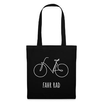 Fahrrad | Eine Linie handgezeichnet - Geschenk - Stoffbeutel - Schwarz - Vorne