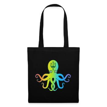 Mehrfarbiger Oktopus - Stoffbeutel - Schwarz - Vorne