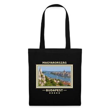 Ungarn Budapest Vintage Reisemarke - Stoffbeutel - Schwarz - Vorne
