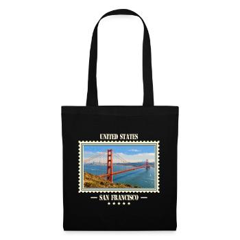 Vereinigte Staaten San Francisco Vintage Marke - Stoffbeutel - Schwarz - Vorne
