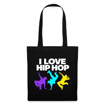 Ich liebe Hip-Hop-Vintage-Retro-Streetdance-Liebhaber - Stoffbeutel - Schwarz - Vorne