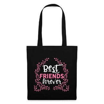 BFF Best friends forever - Stoffbeutel - Schwarz - Vorne