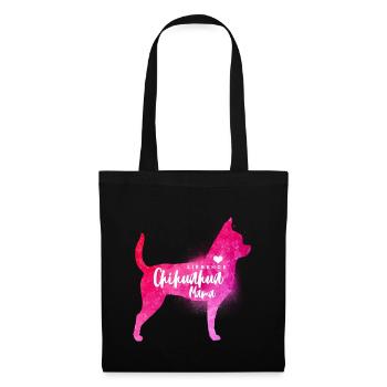 Liebende Chihuahua Mama - Stoffbeutel - Schwarz - Vorne