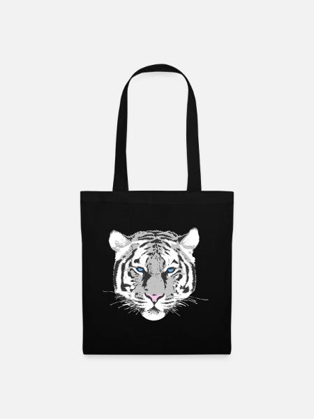 weißer Tiger - Stoffbeutel - Schwarz