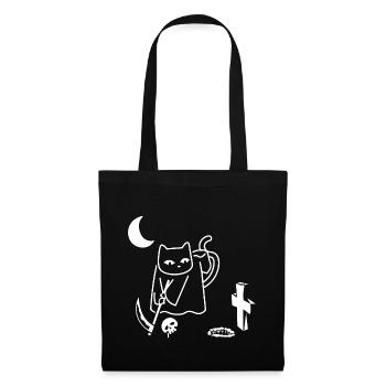 Chat effrayant au golf - Sac en tissu - noir - Devant