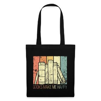 Les livres me rendent heureux - Sac en tissu - noir - Devant