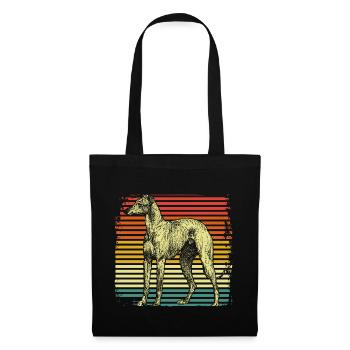 Chien chien lévrier - Sac en tissu - noir - Devant