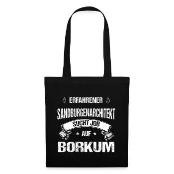 T-Shirt Borkum - Ich liebe Borkum - Stoffbeutel - Schwarz - Vorne