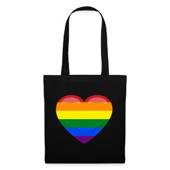 Heart LGBT Love Gift Gay Pride CSD - Tote Bag - black - Front