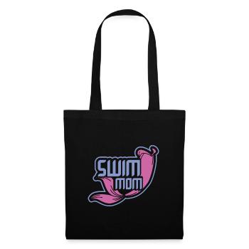 Schwimmer Mama Swim Mom Geschenk - Stoffbeutel - Schwarz - Vorne